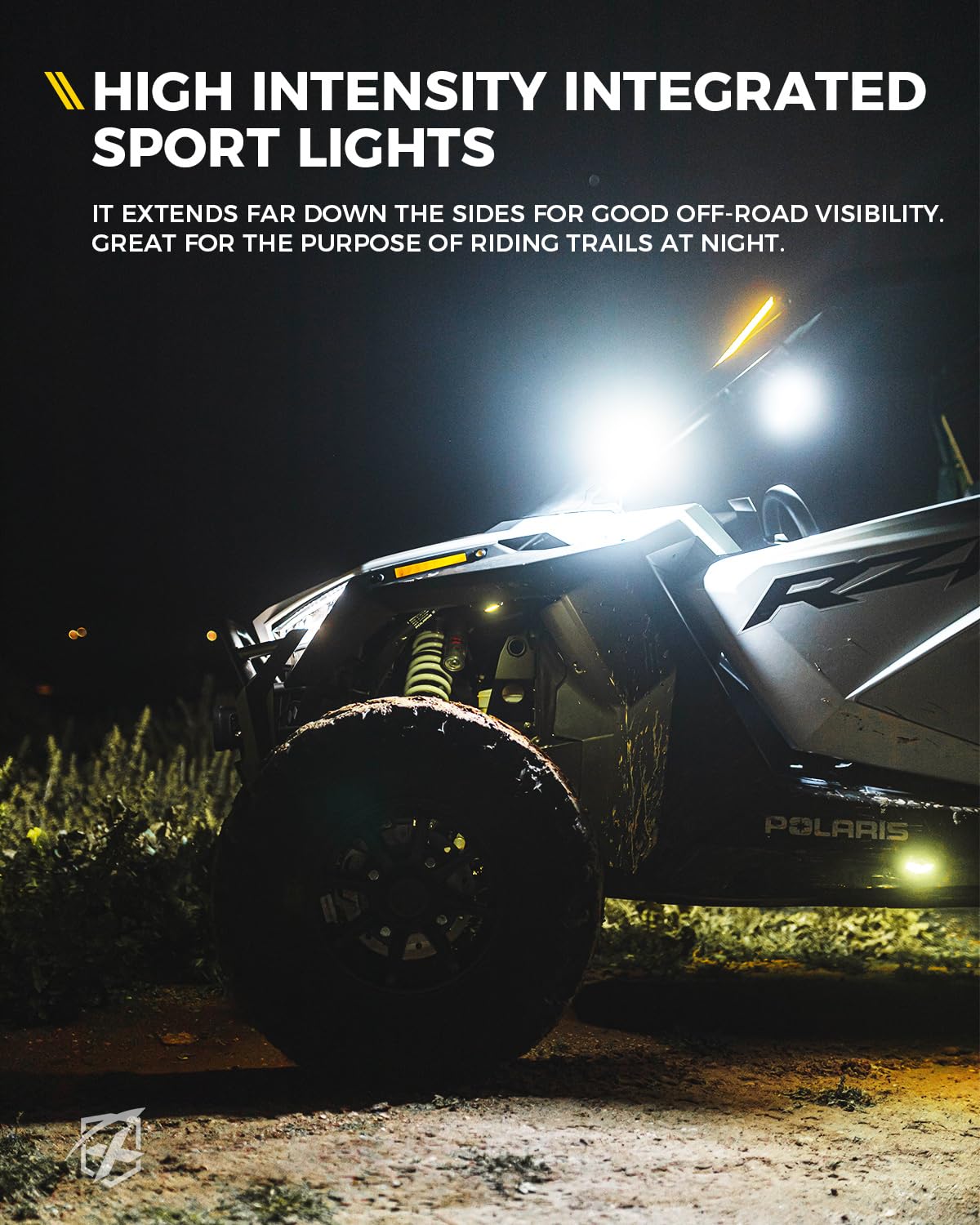 Xprite UTV side view mirror offers larger viewing area for safer awareness.
