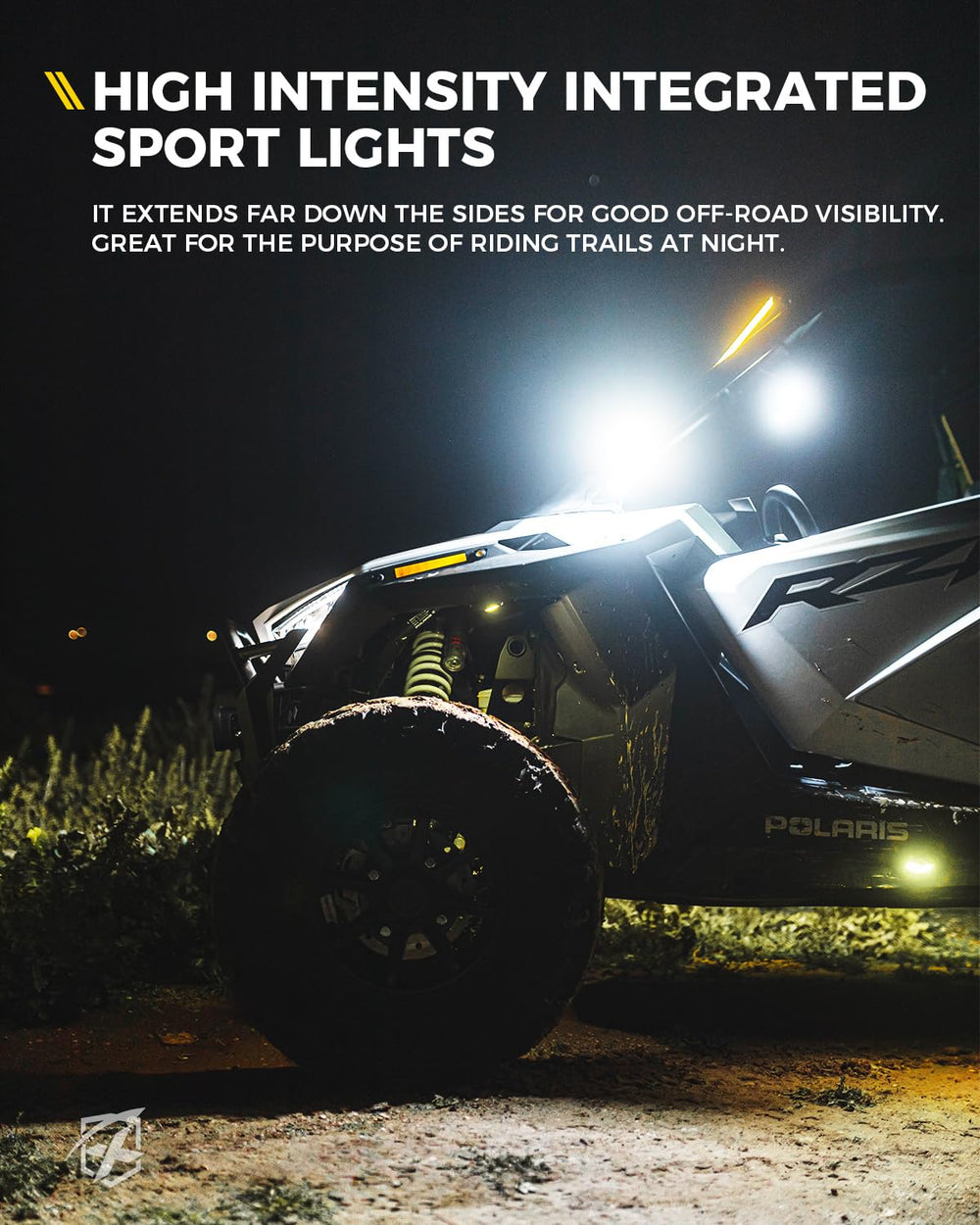 Xprite UTV side view mirror offers larger viewing area for safer awareness.
