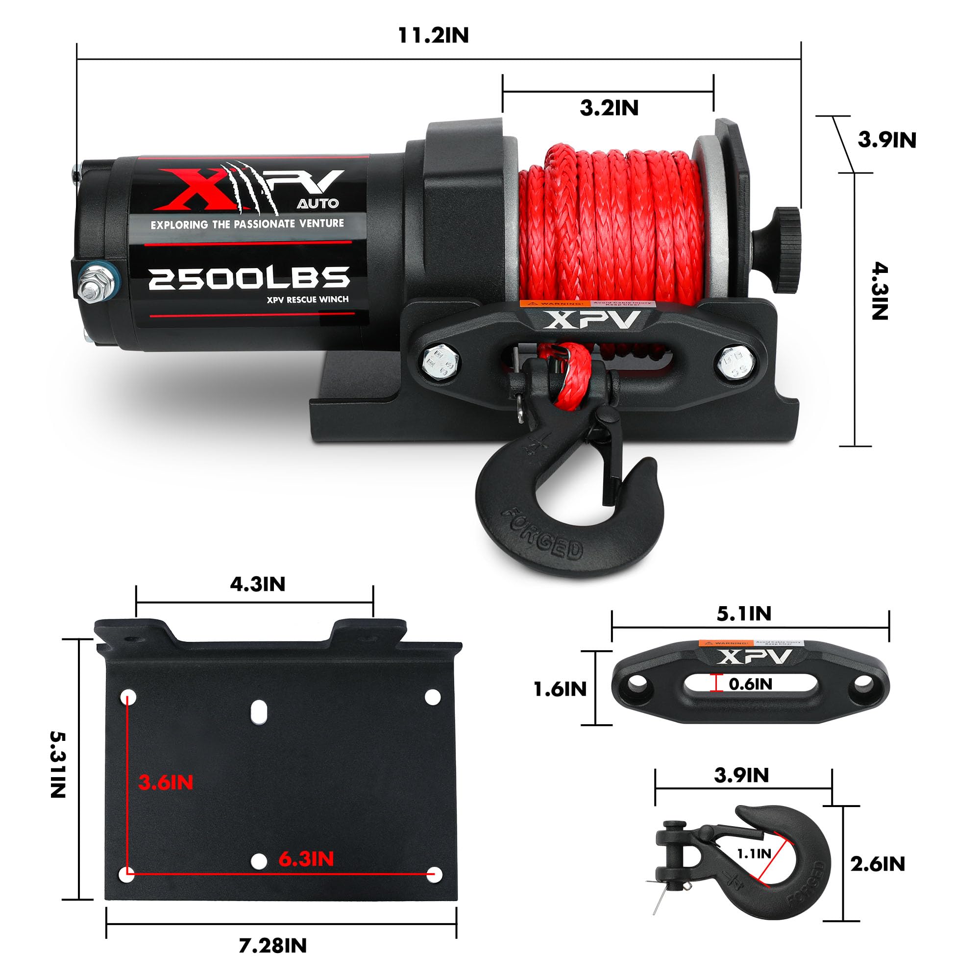 XPV AUTO 2500lbs automatic mechanical brake holds load during power interruptions
