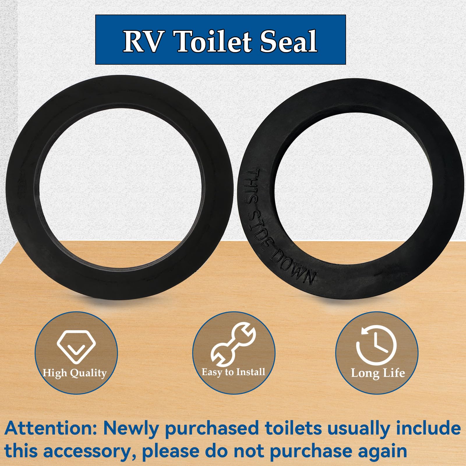 XQIQX RV Toilet Seal kit includes brass bolts, nuts, and caps for easy installation.