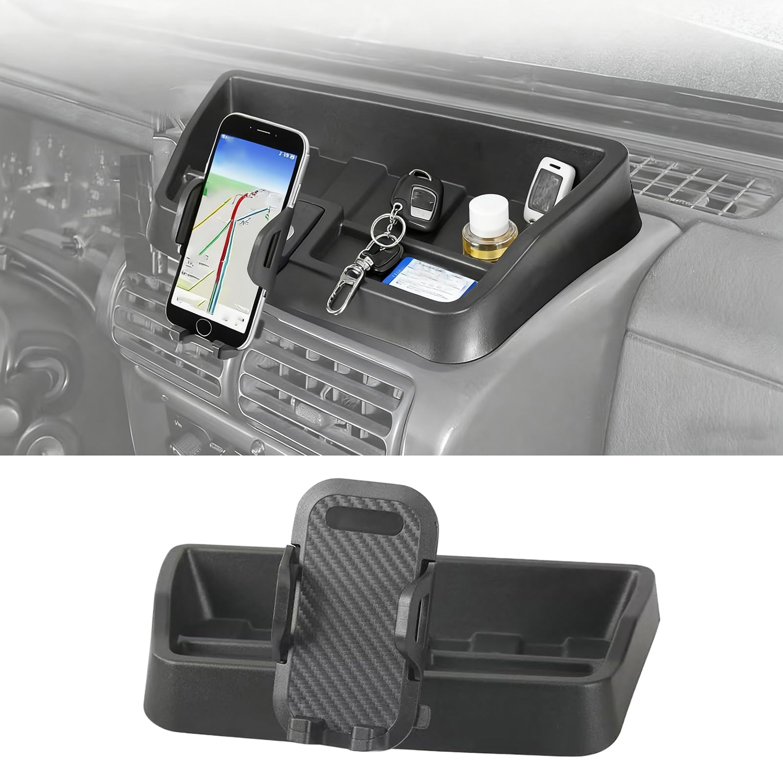 XQTMYHAL TJ phone mount on dashboard keeps your device within easy reach.