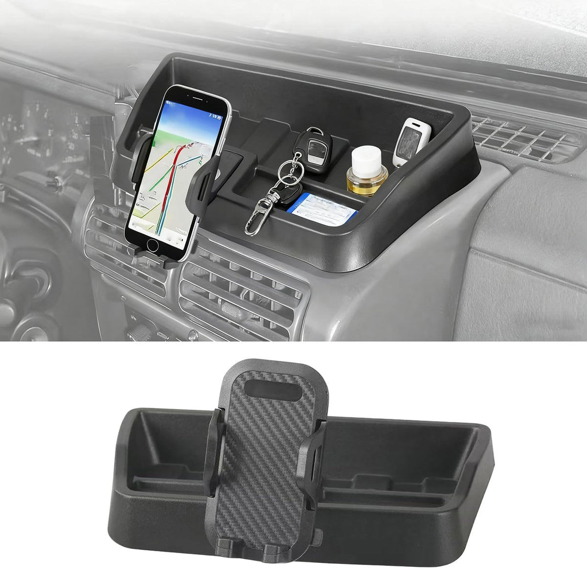 XQTMYHAL TJ phone mount on dashboard keeps your device within easy reach.