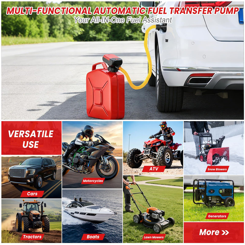 XR MARKET pump in action refueling car, generator, or mower