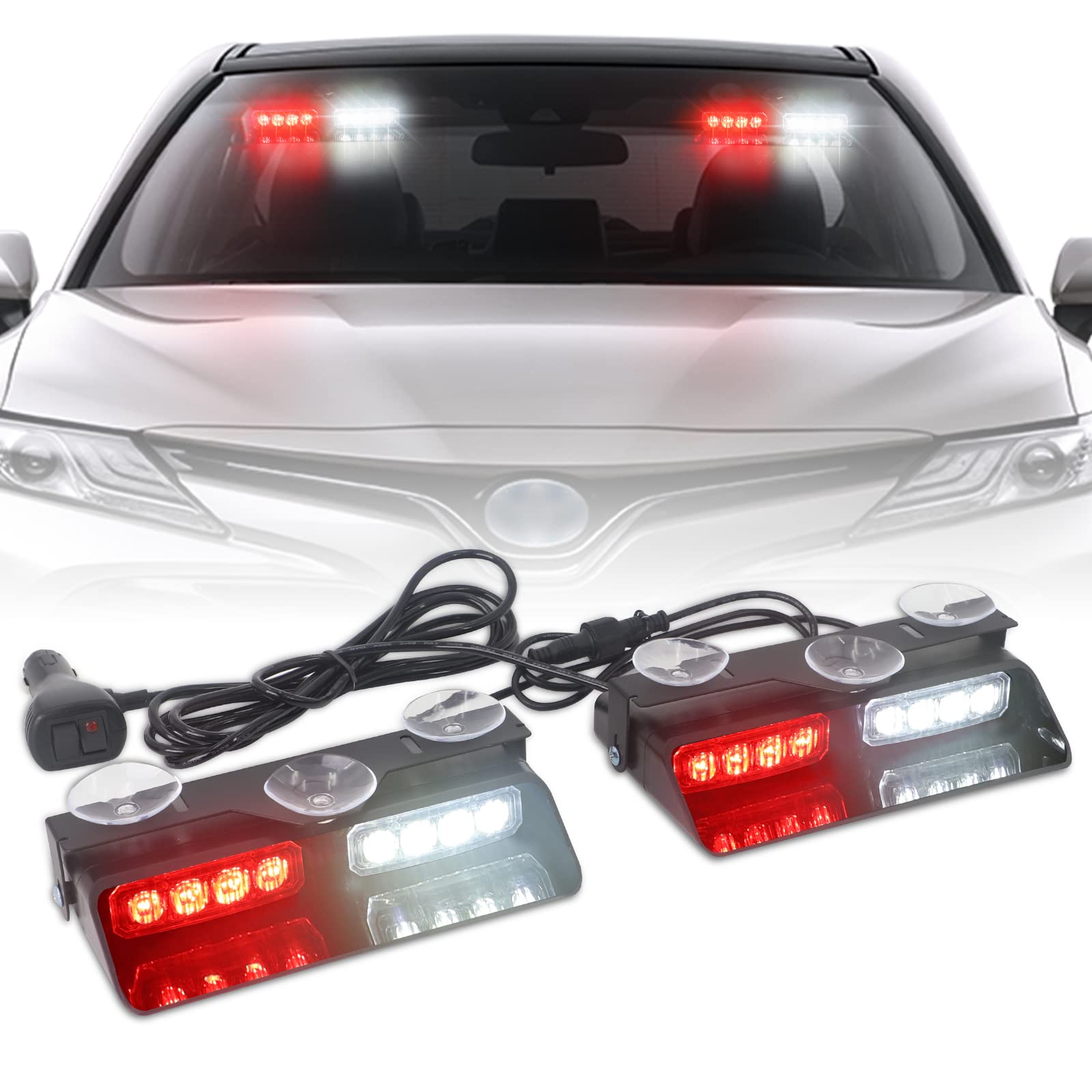 XRIDONSEN 2-in-1 emergency dash light on front windshield for high visibility