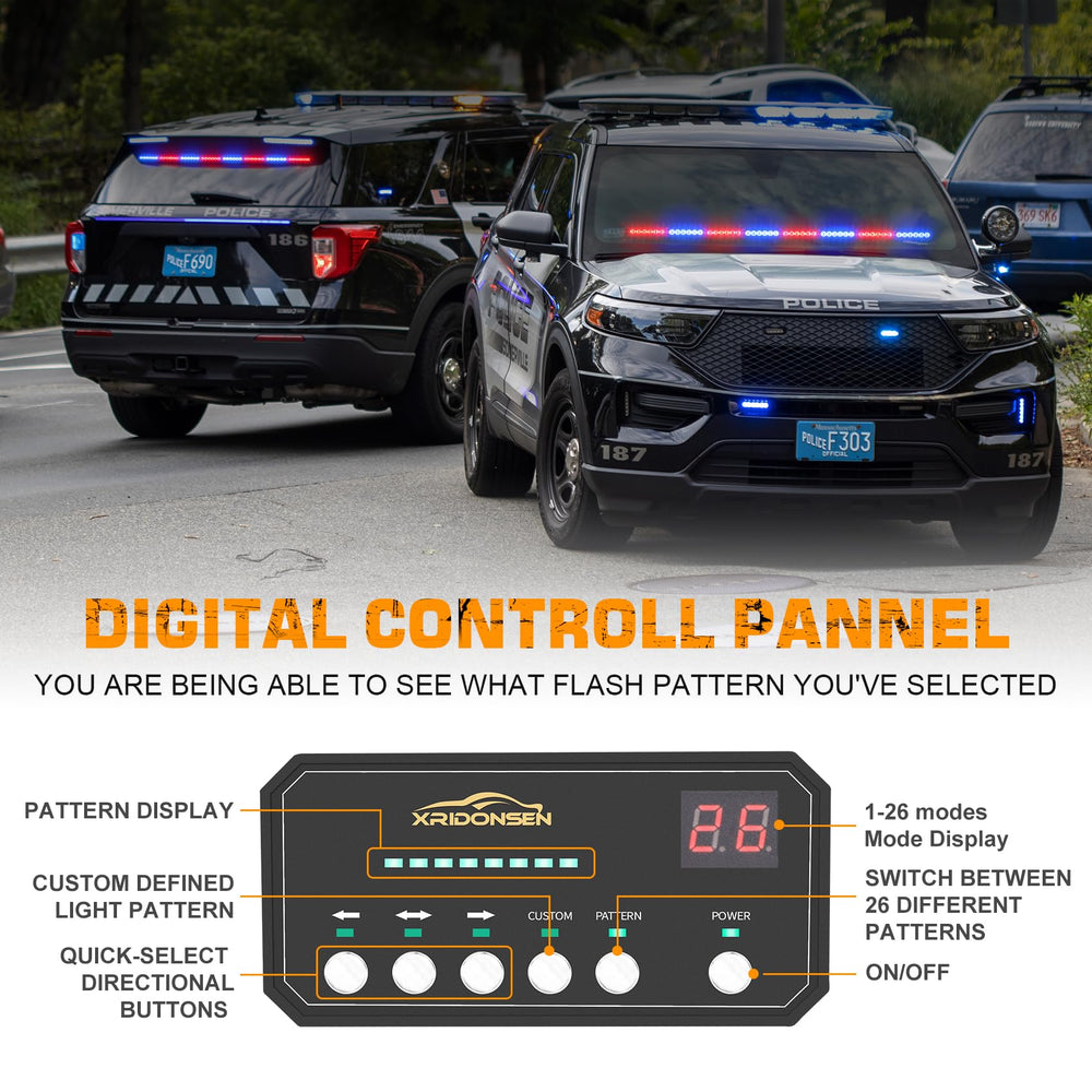 XRIDONSEN 35-inch traffic advisor LED assembly with durable heat-dissipating housing