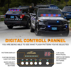 XRIDONSEN 35-inch traffic advisor LED assembly with durable heat-dissipating housing