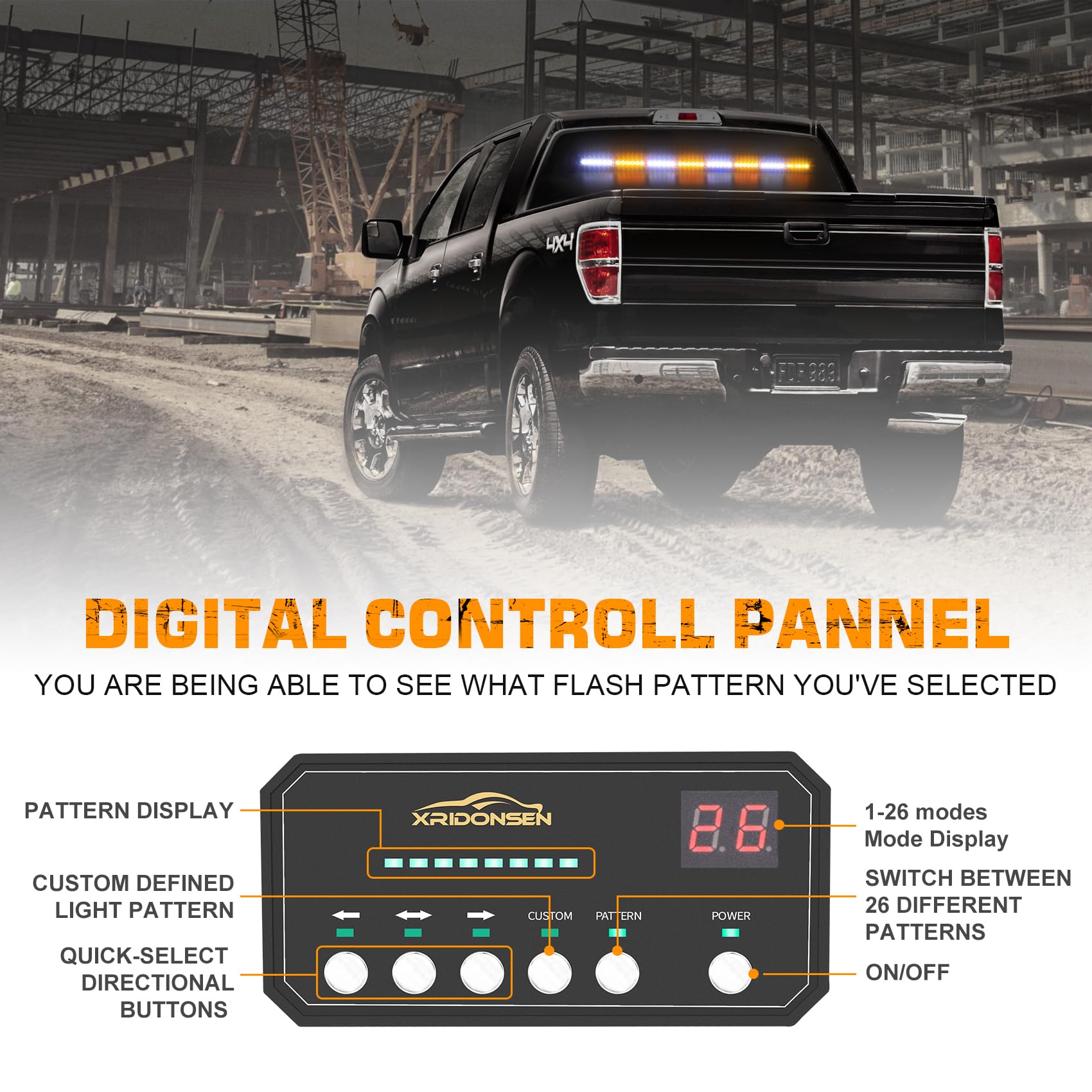 XRIDONSEN amber-white lights clearly signal hazards during daytime driving
