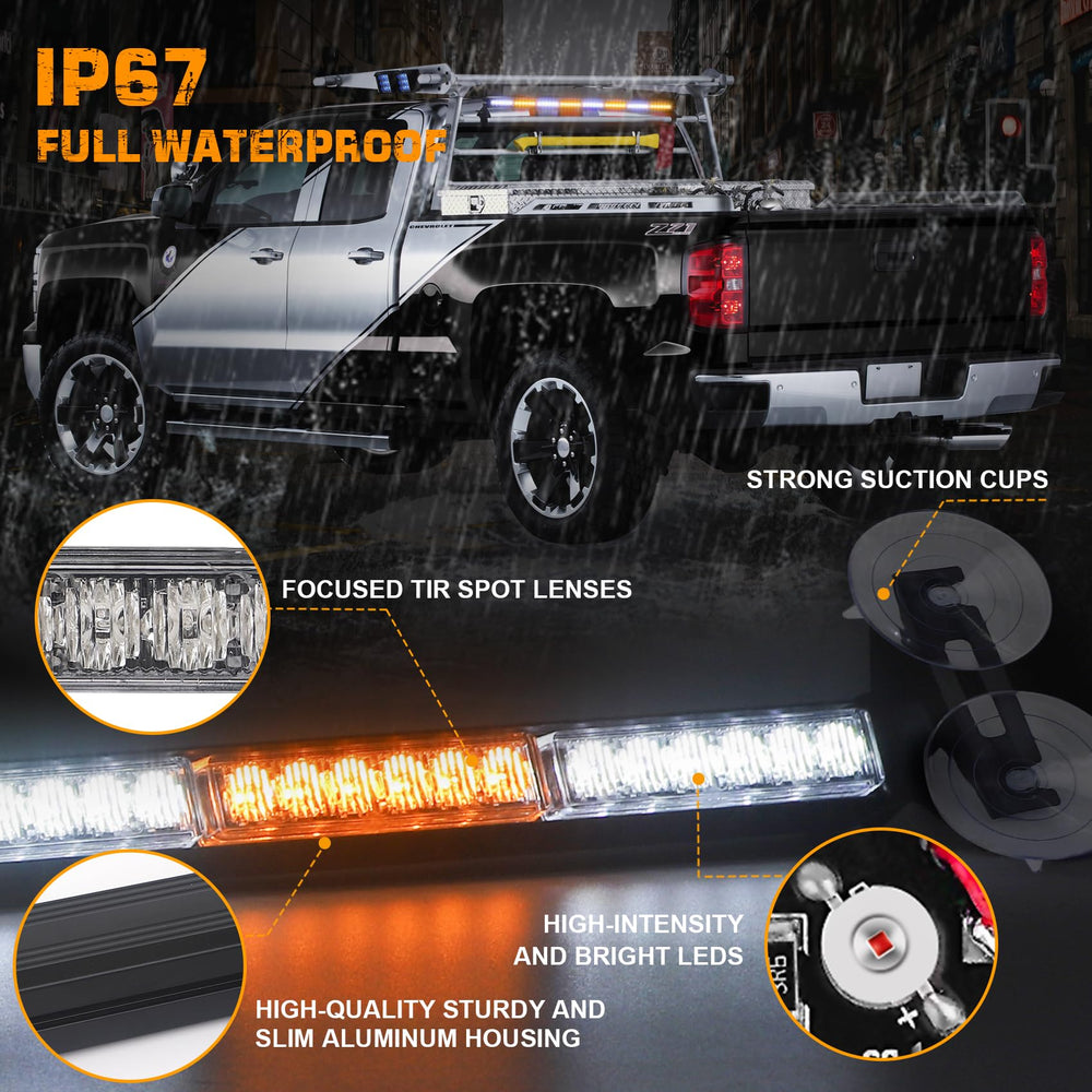 XRIDONSEN light bar installed on vehicle demonstrates enhanced warning visibility in traffic