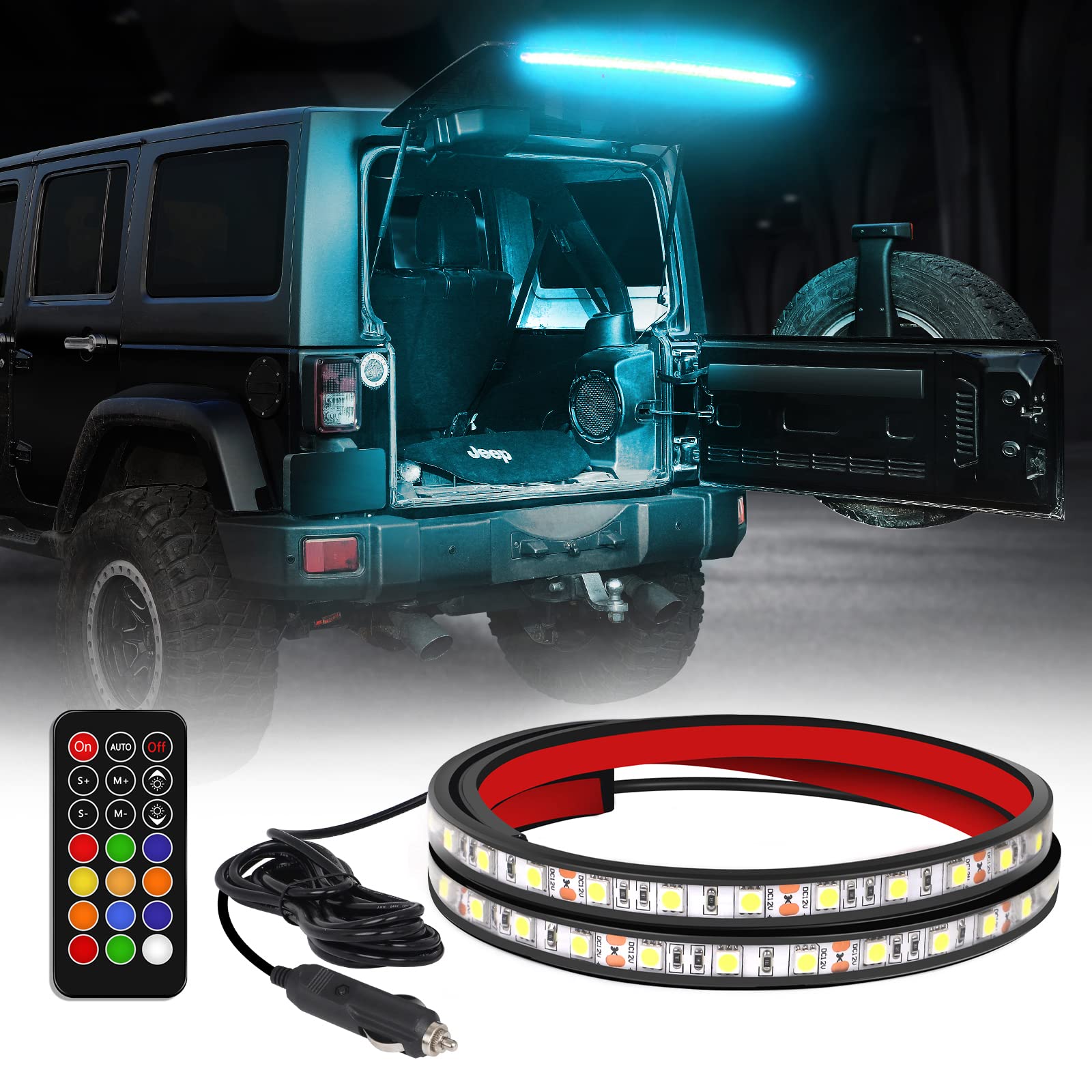 XRIDONSEN 40 inch RGBW rear window light brightens the cargo area for night loading