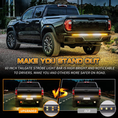XRIDONSEN 60 inch strobe strip rear view signals behind vehicles clearly