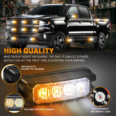 XRIDONSEN 8PCS illuminated amber and white for clear signaling