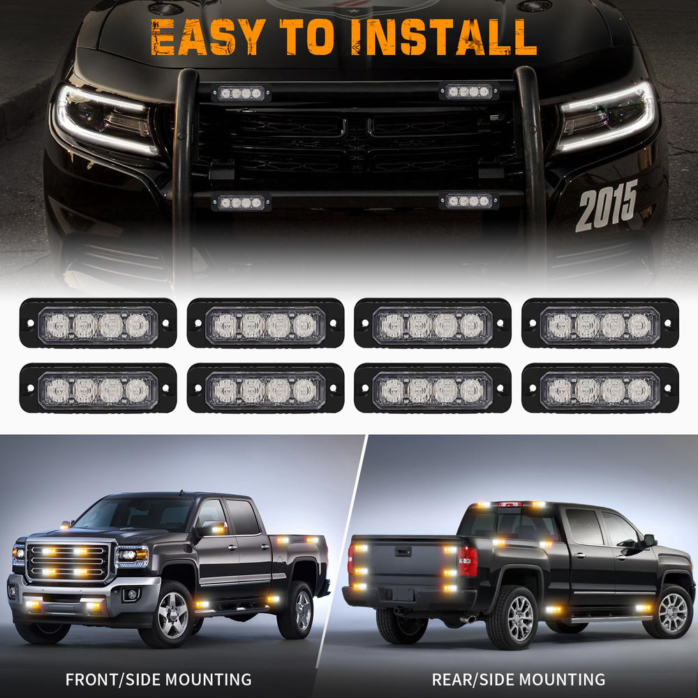 XRIDONSEN 8PCS strobe lights with 20 patterns for flexible signaling