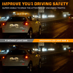 XRIDONSEN amber white emergency beacon bar increasing highway visibility