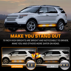XRIDONSEN amber-white LED running board lights boost daytime visibility for trucks.
