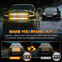 XRIDONSEN amber and white strobe strip on front grille enhances warning signals from miles away.