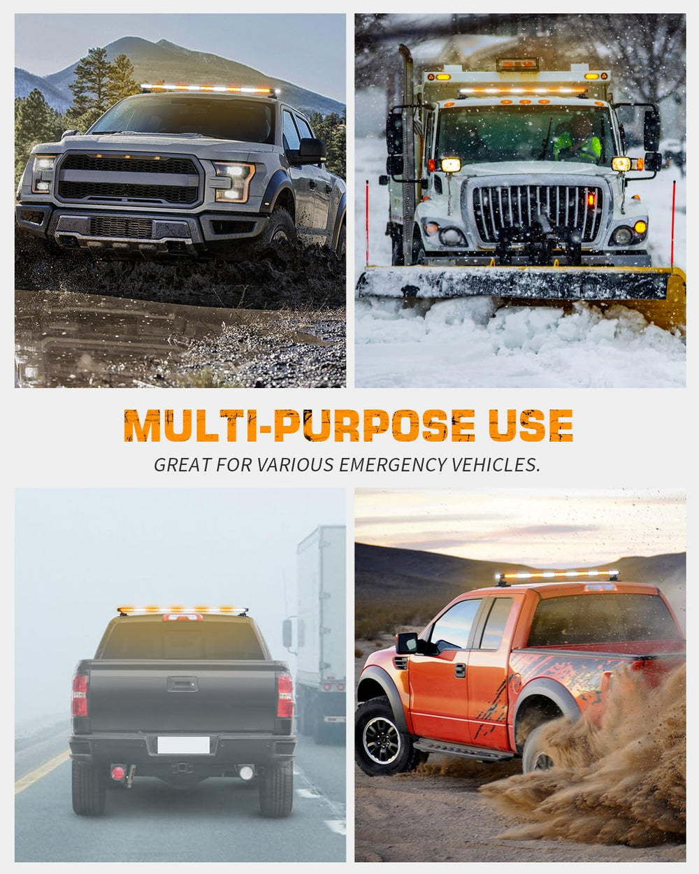 XRIDONSEN 45.5 inch strobe bar ideal for plows and construction fleets