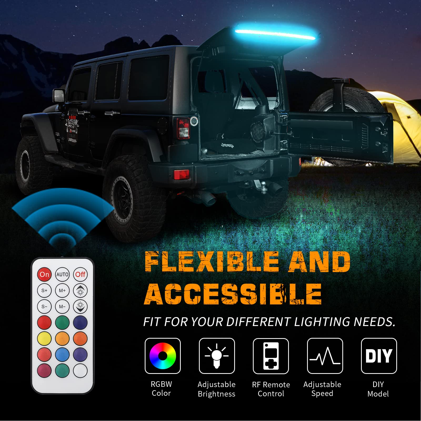 XRIDONSEN back cargo light assists night camping and outdoor cooking