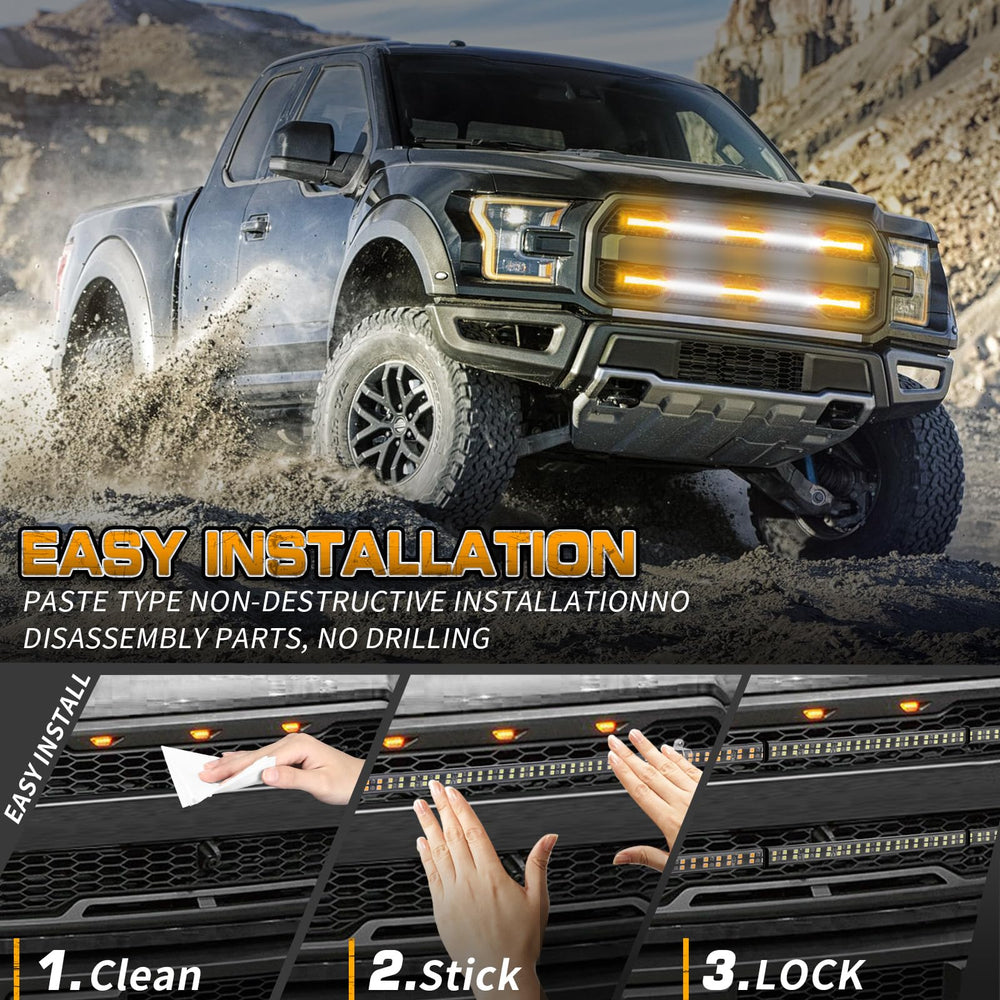 XRIDONSEN easy-install adhesive strip sticks securely without drilling on grilles or tailgates.