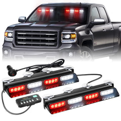 XRIDONSEN emergency dash lights front view with 32 high-brightness LEDs for daytime visibility.