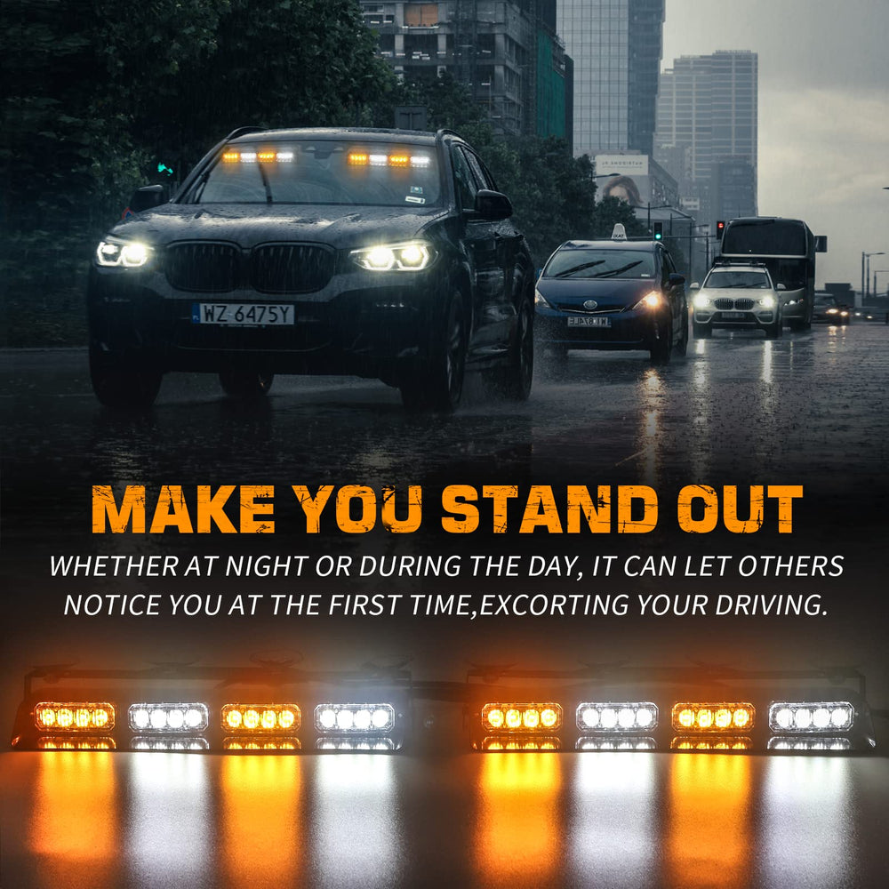 XRIDONSEN emergency dash strobe white rear view signals warnings clearly behind you