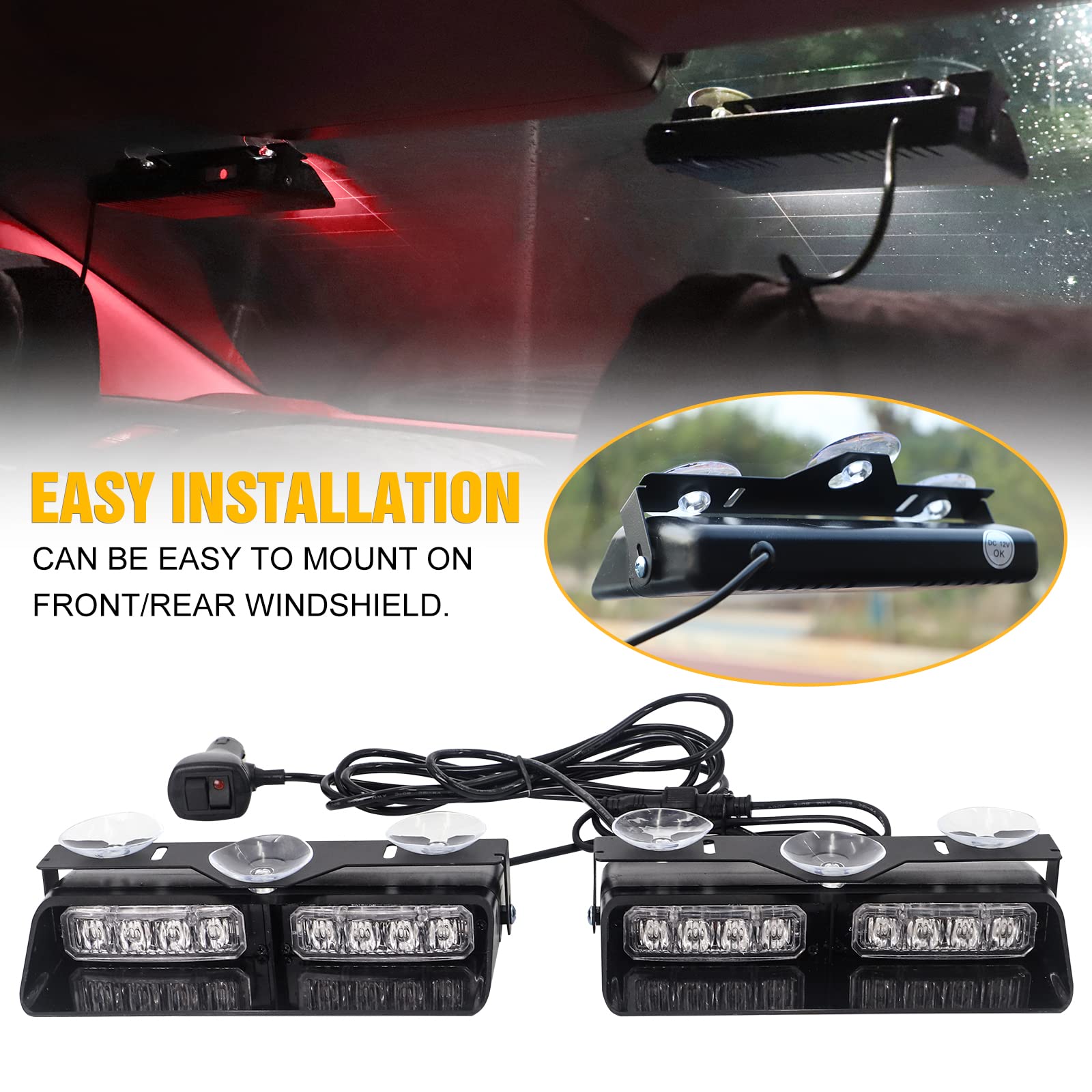 XRIDONSEN emergency vehicle light with multiple flash patterns for versatile signaling