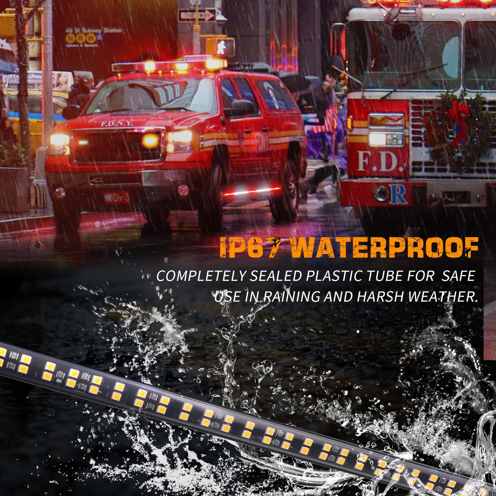 XRIDONSEN IP67 waterproof emergency light strip designed for harsh weather