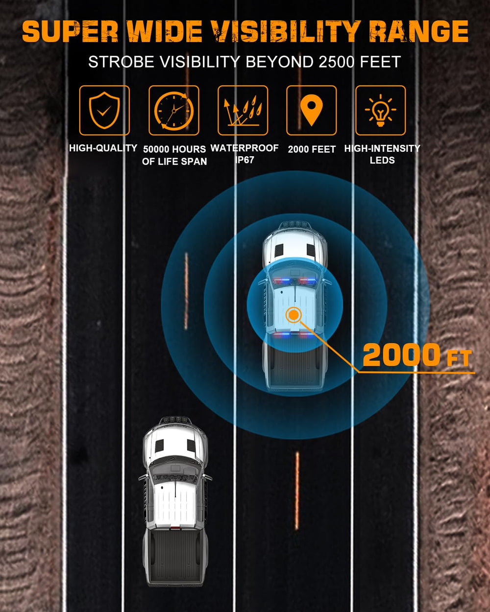 XRIDONSEN police lights offer 22 patterns for flexible signaling.