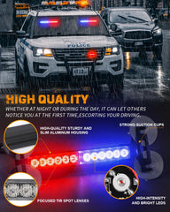 XRIDONSEN police lights side view showing versatile mounting options.