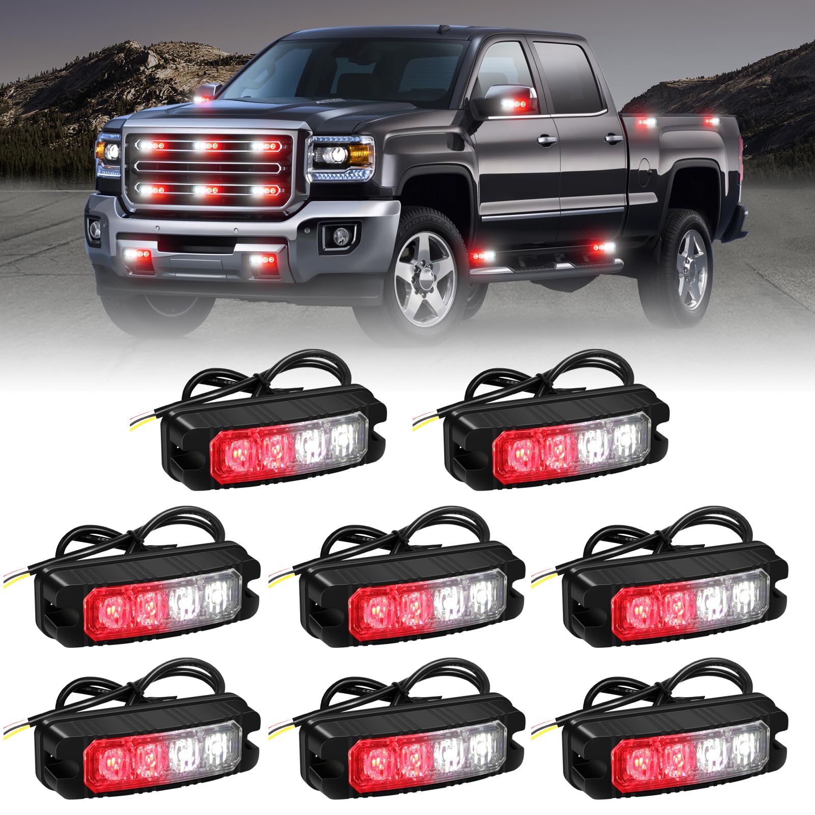 XRIDONSEN Sync Grill Lights on front grille for high visibility day and night.