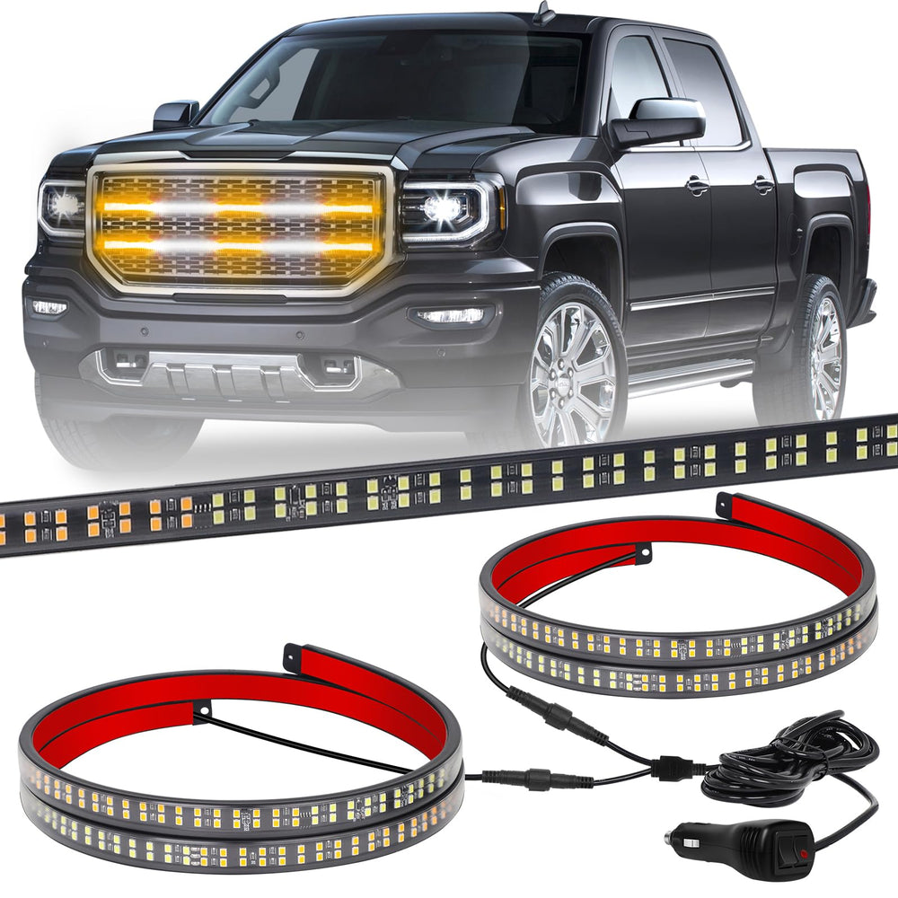 XRIDONSEN truck grill lights strip 360 LED for high daytime visibility and warning alerts.