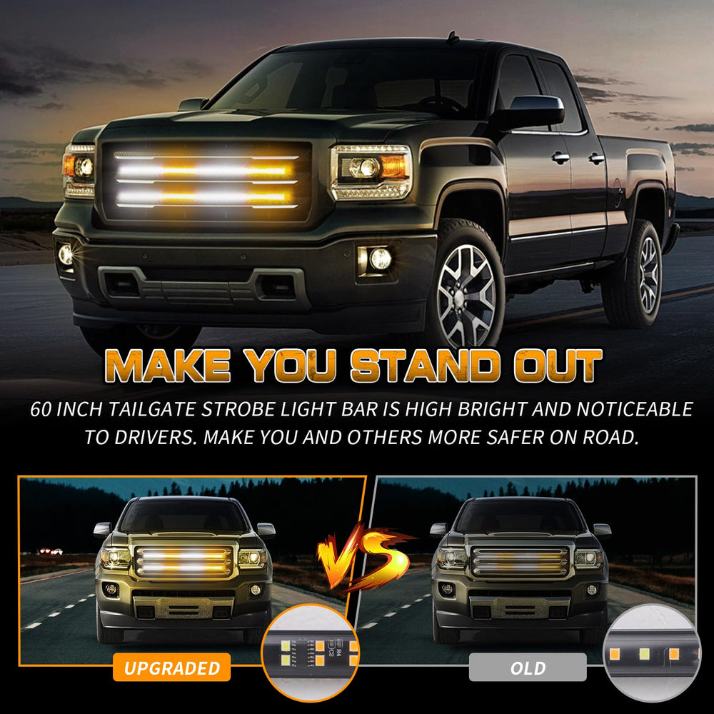 XRIDONSEN truck tailgate strobe lights increase rear warning for construction and tow vehicles