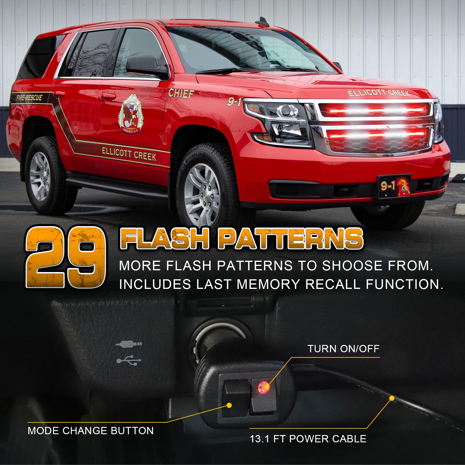 XRIDONSEN vehicle safety lights aid responders during night calls.