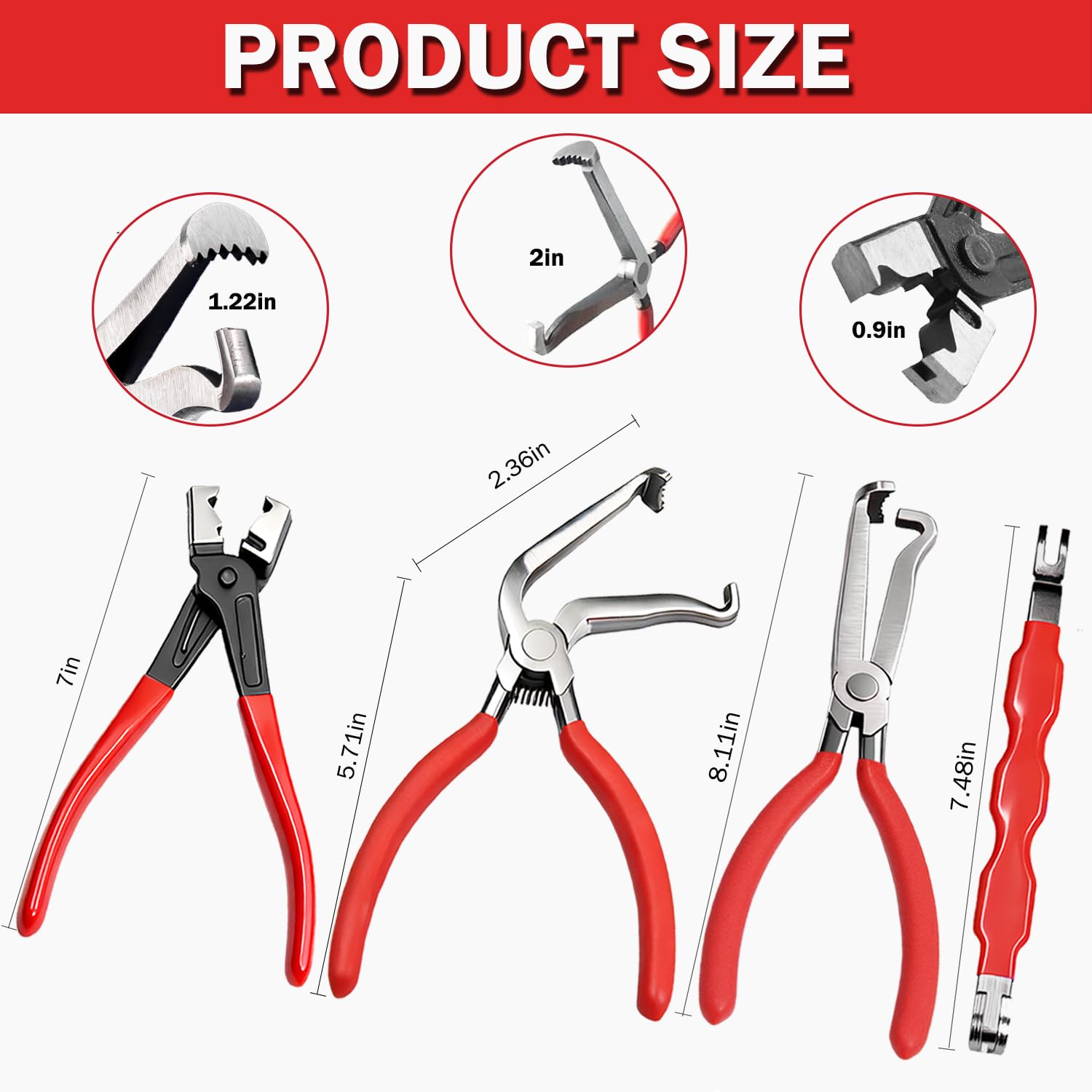 XRIONELL 60-degree disconnect pliers for easier access around connectors.