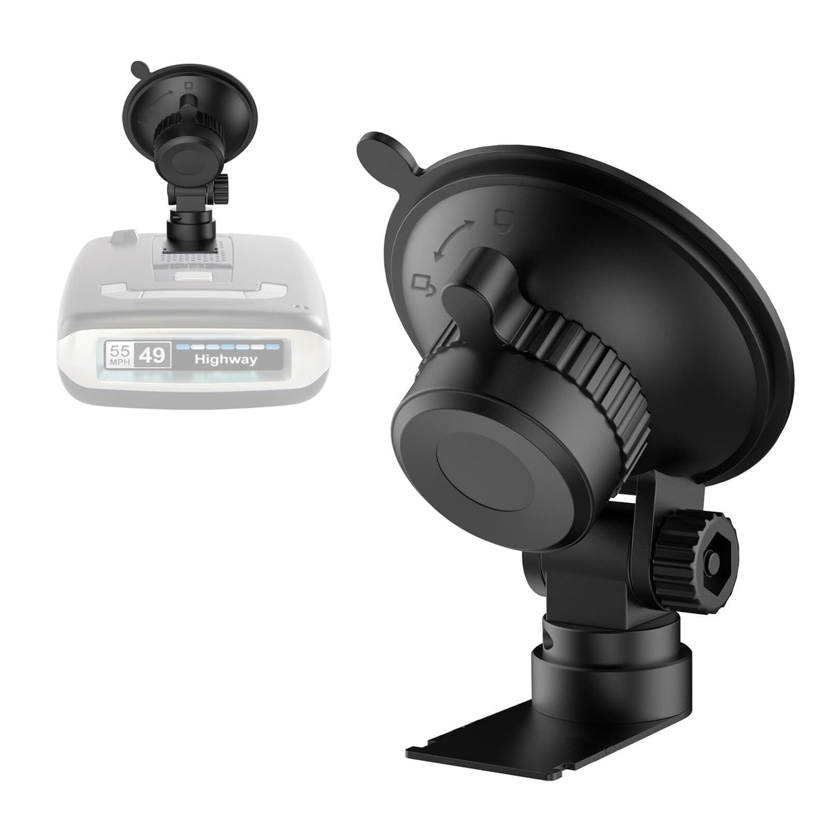 xsaaczm windshield radar detector mount secures Escort MAX on the windshield.