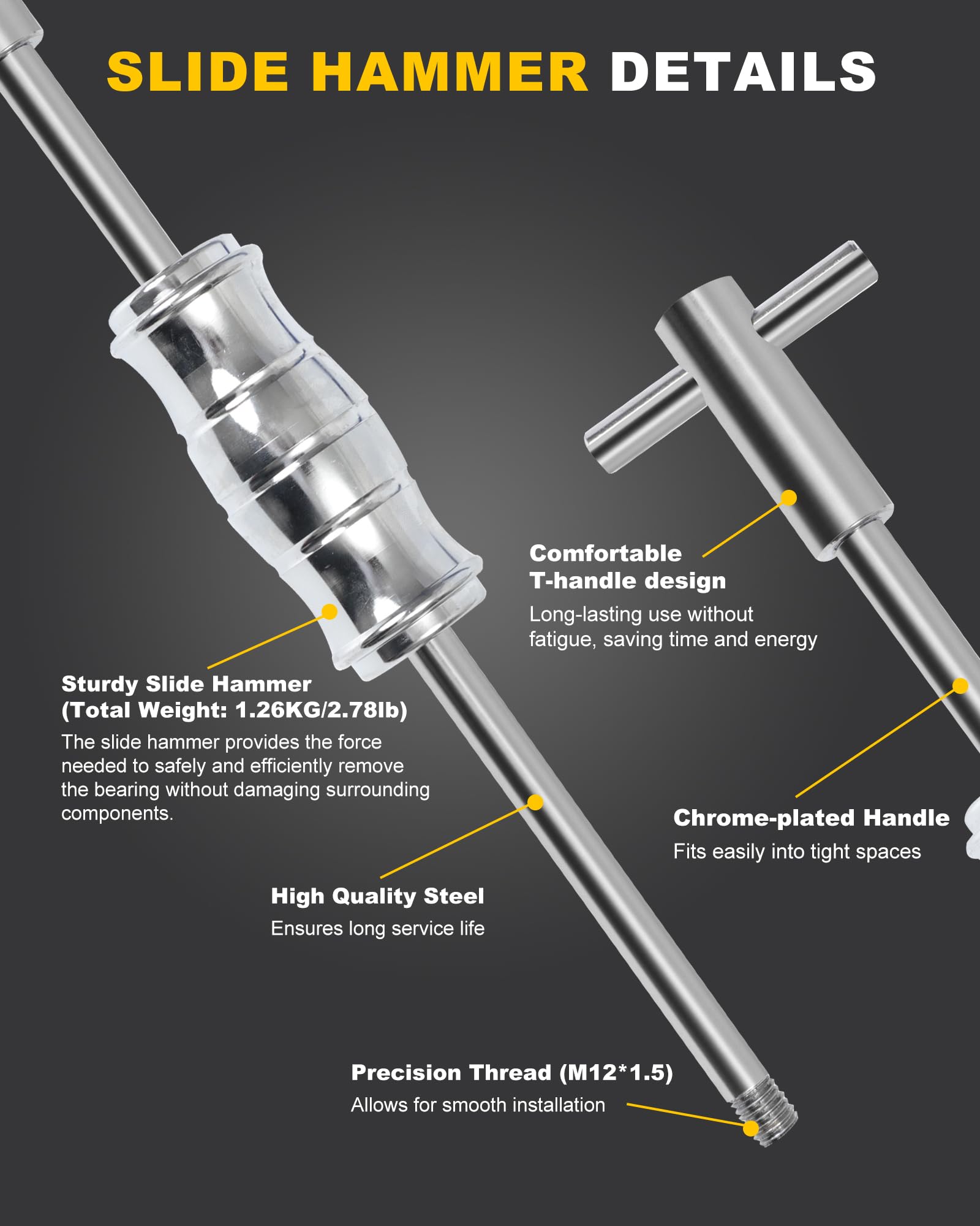 XSTARYE blind-hole extractor grips inner race securely.