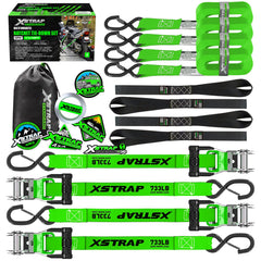XSTRAP STANDARD motorcycle ratchet straps secure bikes during transport