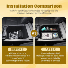 XTKER organizer two-tier lower storage space for larger items in Outback