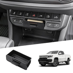 X-TKER hidden center console drawer demonstrates organized storage for Colorado and Canyon
