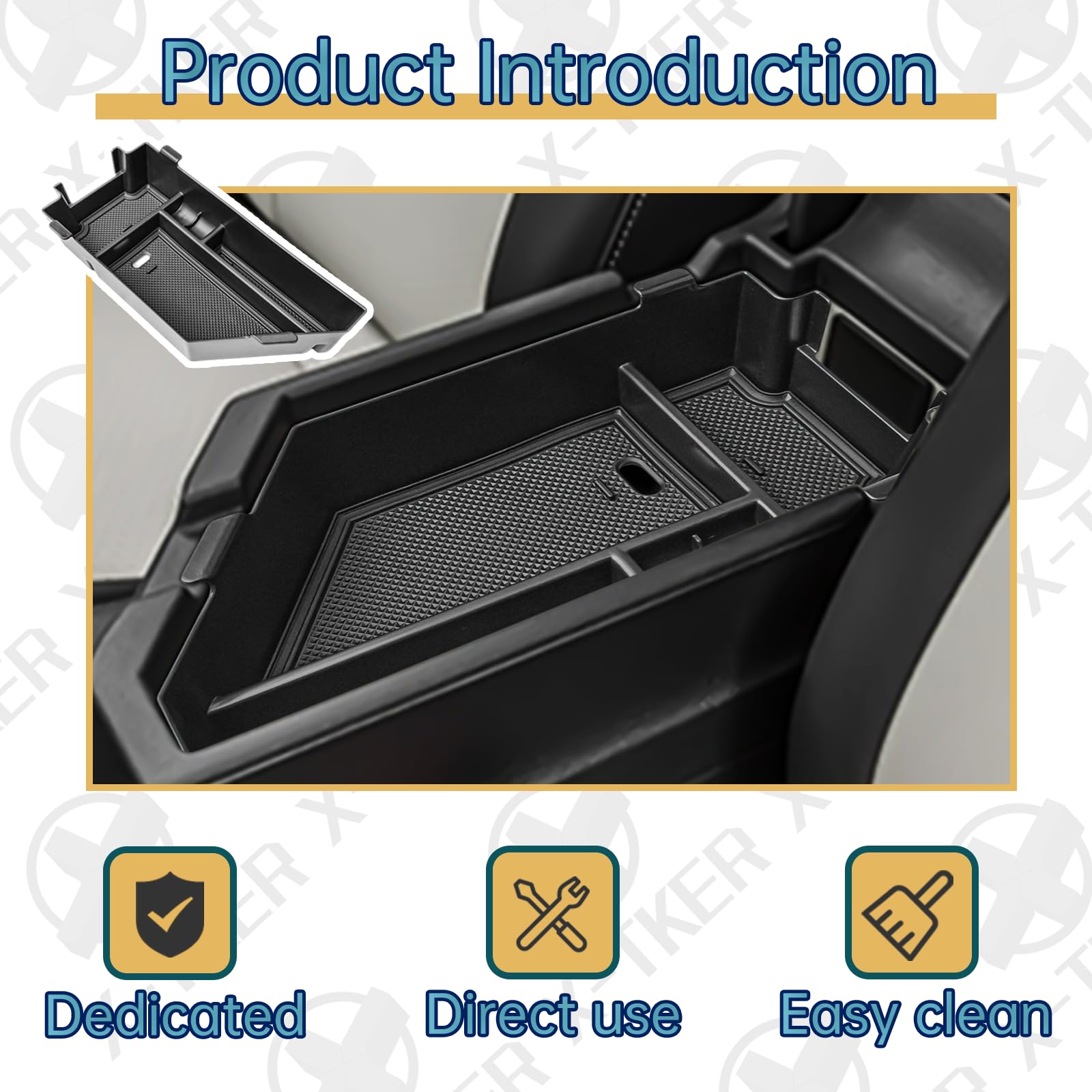 X-TKER Jetta cable-routing hole tray guides charging cables neatly.