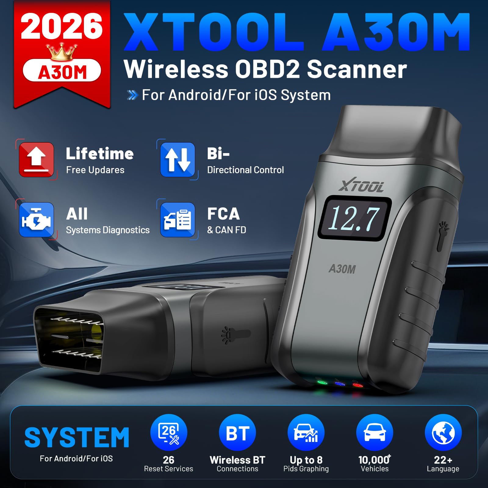 XTOOL Anyscan A30M in action performing a bidirectional test on an ECU