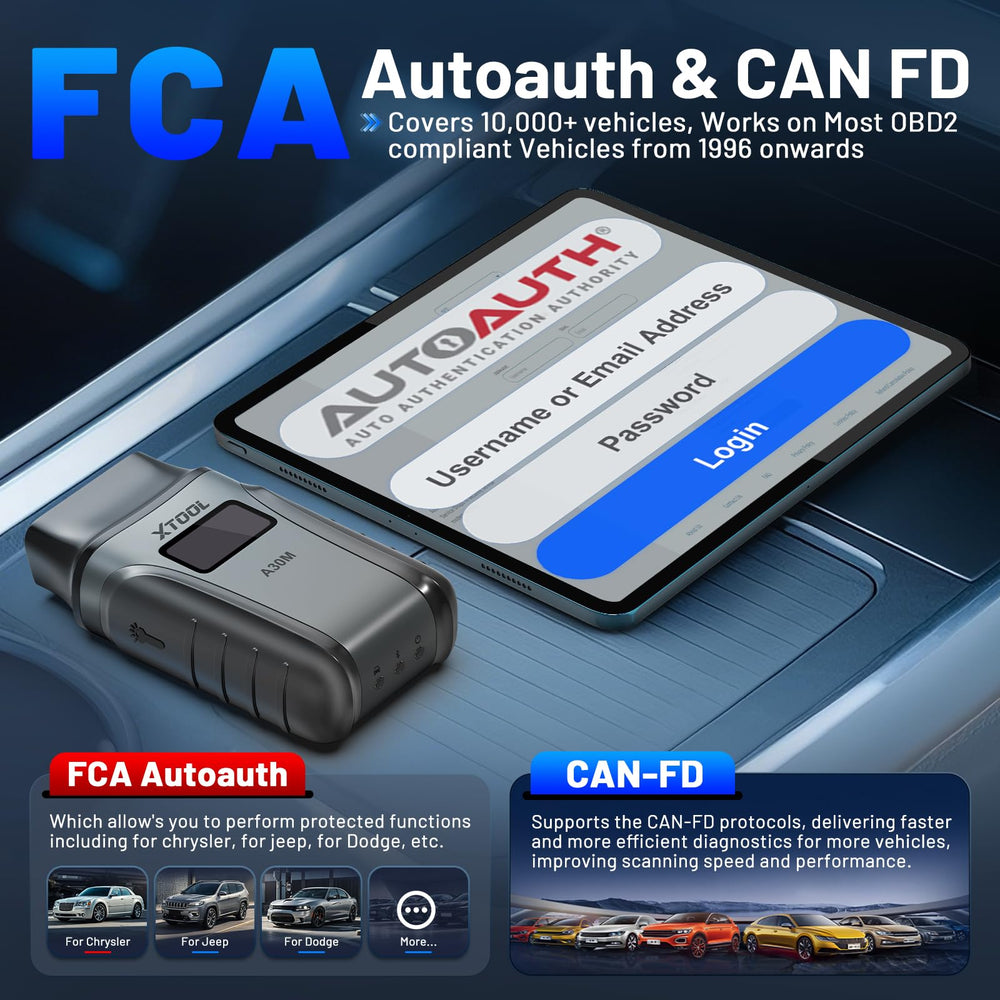 XTOOL Anyscan A30M CAN FD AutoAuth support for newer vehicles