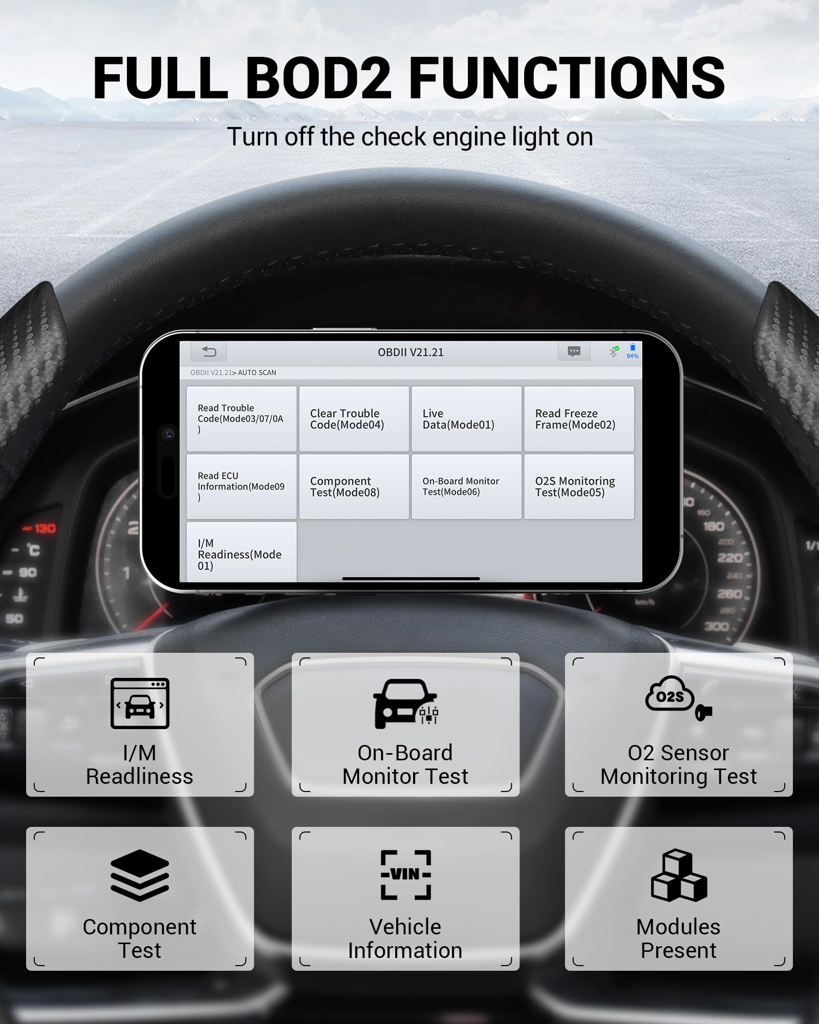 XTOOL Anyscan A30M full system diagnostics for engine and more.