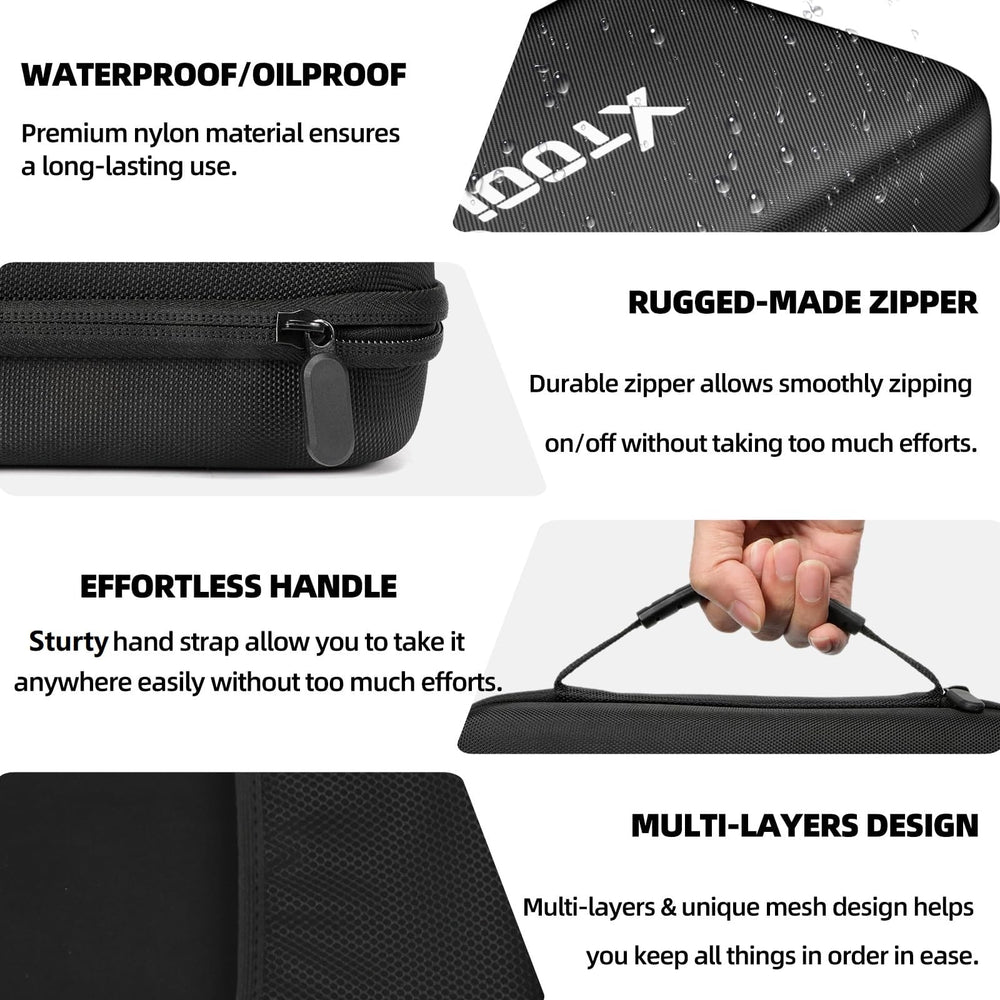 XTOOL carrying case features a non-slip handle for easy transport.