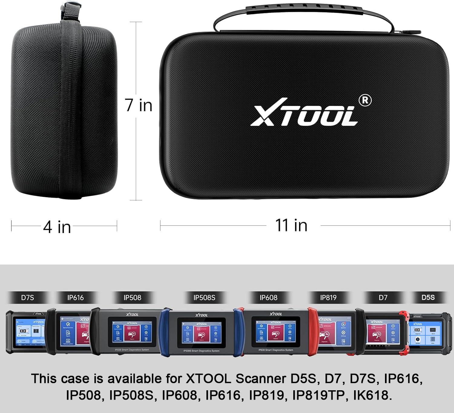XTOOL waterproof case with sealed zipper guards your OBD2 scanner from splashes.