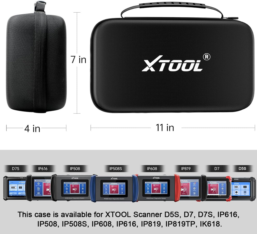 XTOOL waterproof case with sealed zipper guards your OBD2 scanner from splashes.