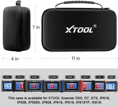 XTOOL waterproof case with sealed zipper guards your OBD2 scanner from splashes.