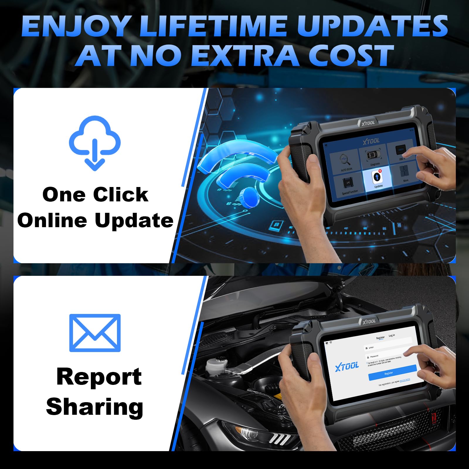 XTOOL D5 Wi-Fi updates ensure free software updates.
