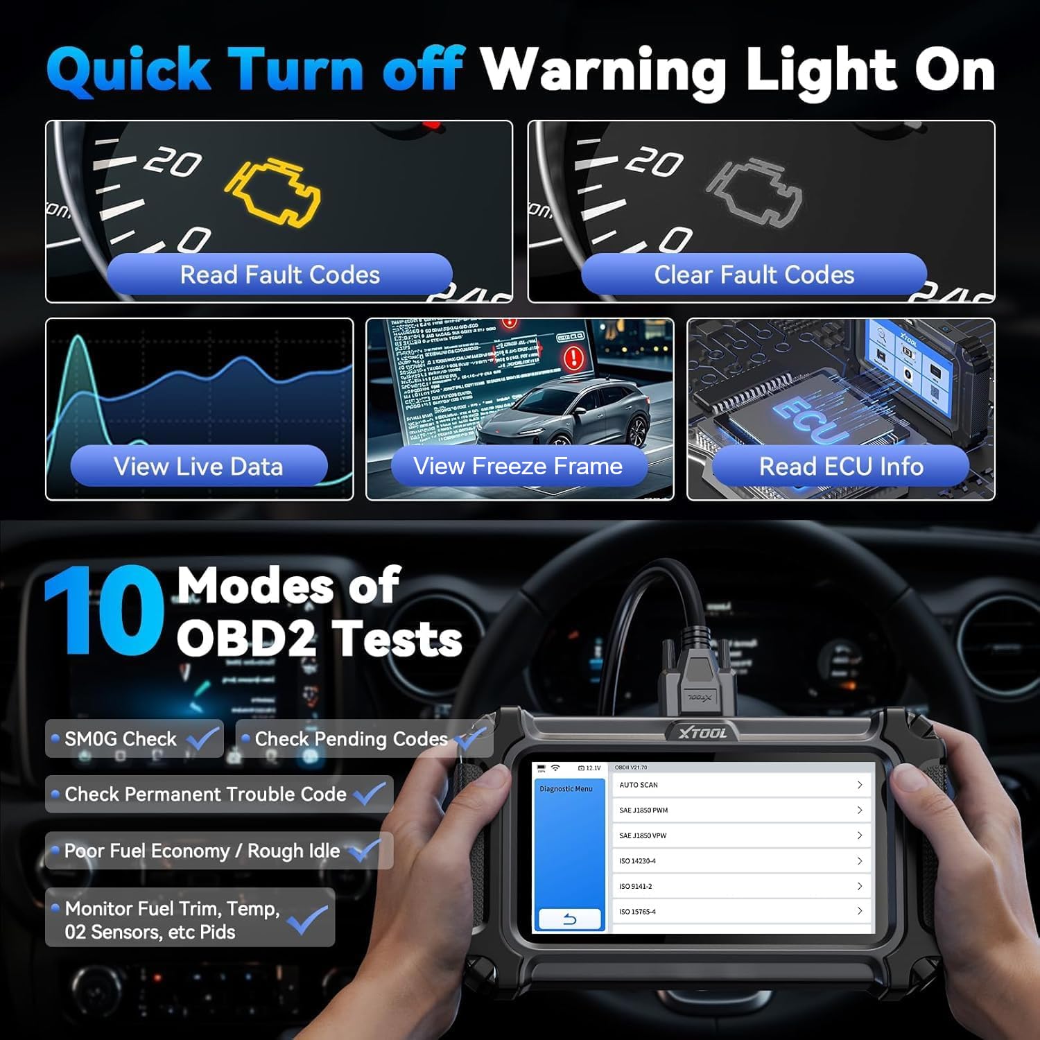 XTOOL D5S EPB reset view simplifies brake maintenance.