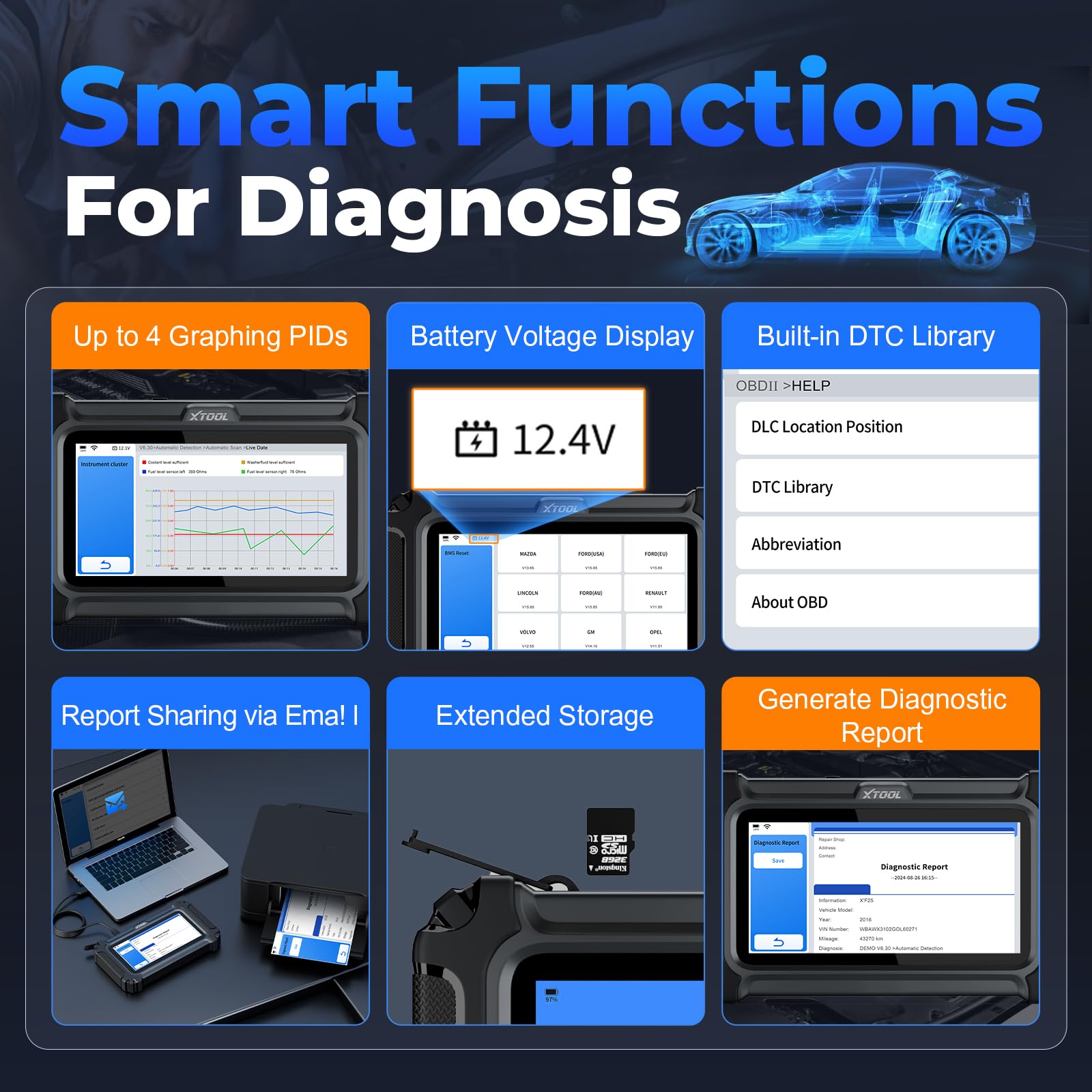 XTOOL D6 CAN FD view speeds high-bandwidth diagnostics.