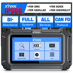 XTOOL IP500 bidirectional scan screen for ECU testing and troubleshooting.